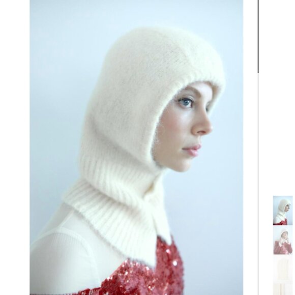 NWT ZARA WOOL ALPACA BALACLAVA ECRU - Picture 4 of 4